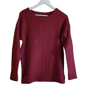 Amisu  rhubarb long-sleeved knitted cozy red sweater